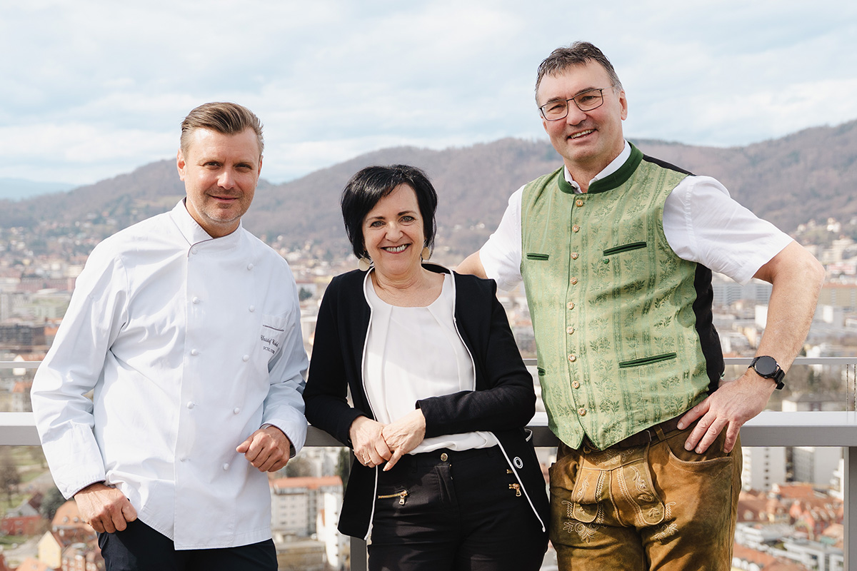 Christof Widakovich (Restaurant Schlossberg), Sylvia Loidolt (Restaurant Hofkuchl Semriach), Reinhard Rois (Landhaus Rois Frohnleiten) 